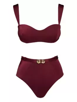 Купальник с завышенной талией Noire Swimwear, красный