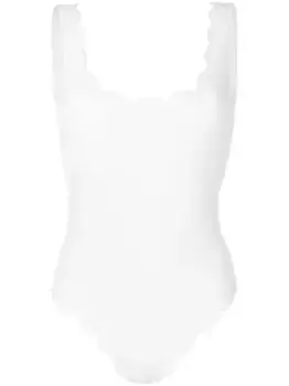 Купальник с зазубренными краями Marysia, белый