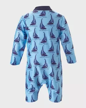 Купальник Sailboat Zip-Up Rash Guard для мальчика, 6M-24M Rachel Riley