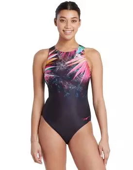 Купальник Savannah С Высоким Передом - Черный/Розовый Zoggs, черный