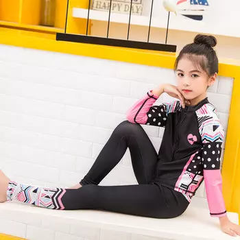 Купальник SBART, солнцезащитные длинные брюки с длинными рукавами, цельный женский гидрокостюм, купальник, спа-костюм 613+614