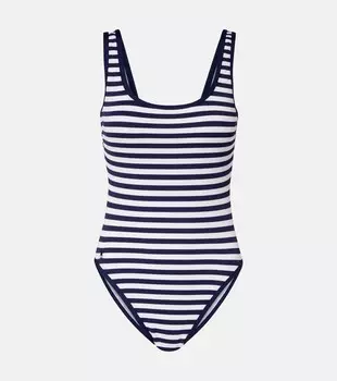 Купальник Scoop Tank в полоску Polo Ralph Lauren, White/Navy