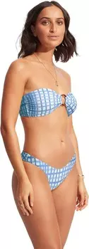 Купальник Seafolly Amalfi Check High Cut Pant, цвет Amalfi Blue