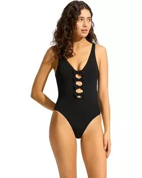 Купальник Seafolly Beau Bow Front One-Piece, черный