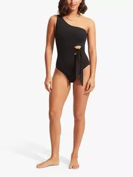 Купальник Seafolly с завязкой на талии, черный