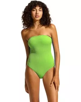 Купальник Seafolly Sea Dive Bandeau One Piece, цвет Jasmine Green