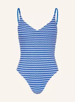 Купальник сеточный эффект SEAFOLLY, бирюзовый/белый