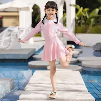 Купальник Shark Bart для мальчиков и девочек, милый, модный и игривый, гидрокостюм с длинными рукавами, девушка, занимающаяся серфингом в горячих источниках, розовый M-3XL SBART