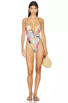 Купальник слитный X c принтом "свободный" от Free People, oasis print