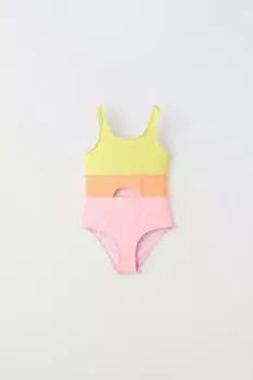 Купальник слитный Zara Colour Block, разноцветный