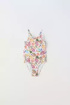 Купальник слитный Zara Flowers, разноцветный