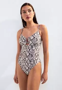 Купальник SNAKE PRINT U BAR New Look, черный
