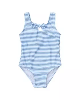 Купальник Snapper Rock в полоску с бантом из экологически чистого материала, синий