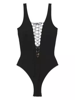 Купальник со шнуровкой Noire Swimwear, черный