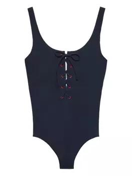 Купальник со шнуровкой Prada, синий