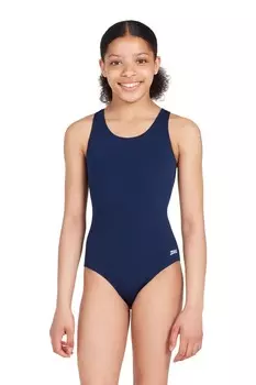 Купальник со спортивной спиной из хлопка для девочек Zoggs, синий