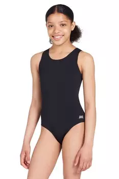Купальник со спортивной спиной из хлопка для девочек Zoggs, черный