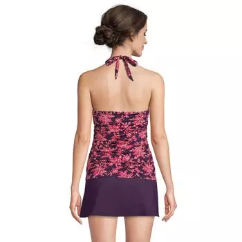 Купальник-танкини с квадратным вырезом и лямкой Petite Lands' End, устойчивый к хлору, топ-топ Lands' End