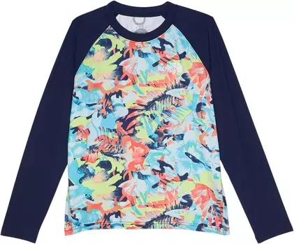 Купальник The North Face Kids Printed Amphibious Long Sleeve Sun Tee, цвет TNF Navy Youth Tropical Camo Print
