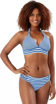 Купальник Tommy Bahama Breaker Bay Reversible Double Strap Halter, цвет Beaming Blue Reversible