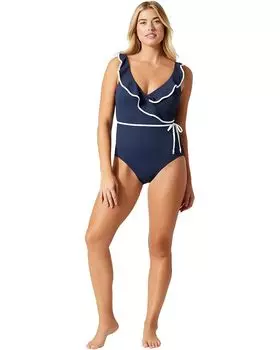 Купальник Tommy Bahama Island Cays Cabana Wrap One-Piece, цвет Mare Navy