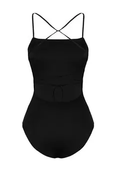Купальник Trendyolmilla Square Collar Low Back, чёрный