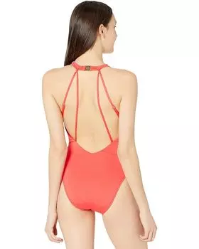 Купальник Trina Turk Bijou Solids V-Plunge One-Piece, цвет Poppy