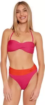 Купальник Trina Turk Olympia Twist Molded Bandeau, розовый