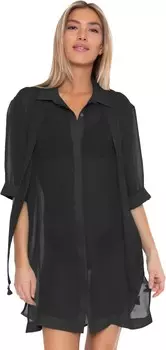 Купальник Trina Turk Sicily Scarf Collar Button-Up, черный