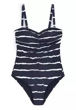 Купальник TUMMY CONTROL RUCHED BANDEAU SWIMSUIT Next, синий