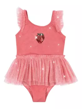 Купальник, украшенный пайетками Konges Sljd, розовый