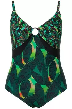 Купальник Ulla Popken, цвет Light green/Dark green