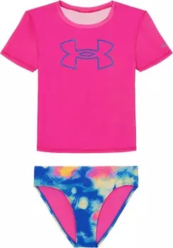 Купальник Under Armour Kids Short Sleeve Rashguard Swim Set, цвет Rebel Pink