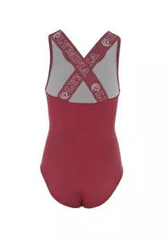 Купальник UNI EINTEILER MIT RUNDHALSAUSSCHNITT SPORTRCKEN KREUZ LOGO PRINT Olympia, светло-красный