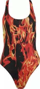 Купальник Vetements Fire Open Back Swimsuit 'Fire Print', разноцветный