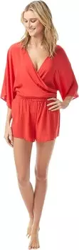 Купальник Vince Camuto San Remo Shades Convertible Tie Cover-Up Romper, цвет Poppy