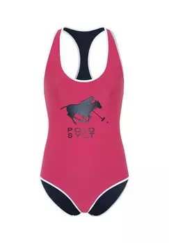 Купальник в дизайне этикетки POLO SYLT, цвет Raspberry