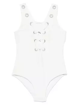 Купальник в стиле корсета Monnalisa, белый