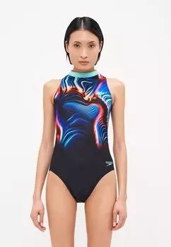 Купальник WOMENS PRINTED HYDRASUIT Speedo, черный