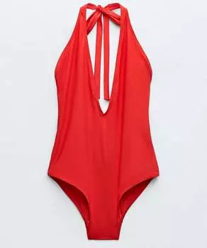 Купальник Zara Halter, красный