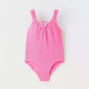 Купальник Zara Summer Camp Textured Heart Swimsuit, розовый