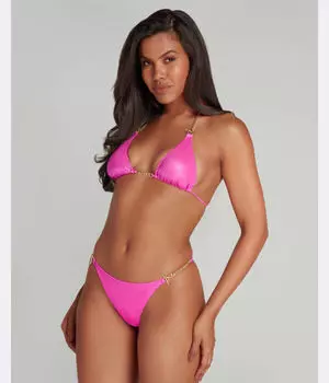 Купальник женский Agent Provocateur Antronella с золотыми цепочками, розовый