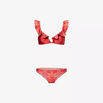 Купальник Zimmermann с рюшами, красный