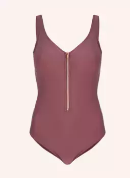 Купальник zipper с высоким воротником Marc & Andr, фиолетовый