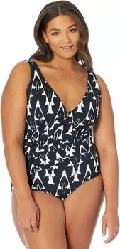 Купальники для похудения, майка с принтом L.L.Bean, цвет Black Ikat