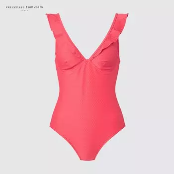 Купальное платье с оборками (Princess Tam Tam) UNIQLO, розовый