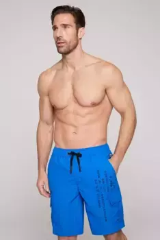 Купальные шорты CAMP DAVID с прорезными карманами, задним карманом и карманами на ногах, синий