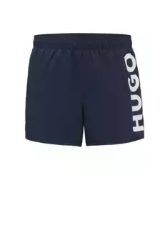 Купальные шорты HUGO Underwear "ABAS" с большим логотипом HUGO сбоку, синий
