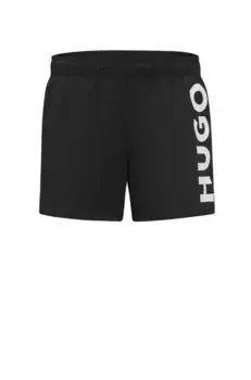 Купальные шорты HUGO Underwear "ABAS" с большим логотипом HUGO сбоку, черный