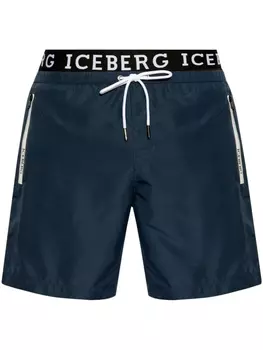 Купальные шорты с логотипом на поясе Iceberg, синие